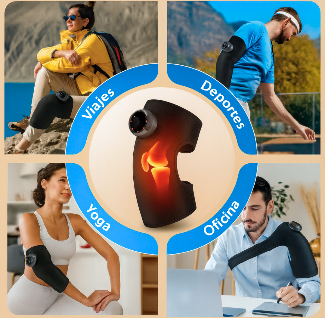 Rodillera Térmica Anti-Dolor — Calor + Vibración para Artrosis y Rodillas Cansadas