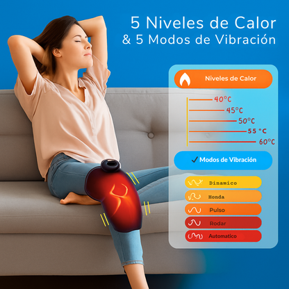 Rodillera Térmica Anti-Dolor — Calor + Vibración para Artrosis y Rodillas Cansadas