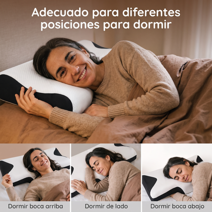 Almohada ergonómica cervical adecuada para dormir boca arriba, de lado y boca abajo
